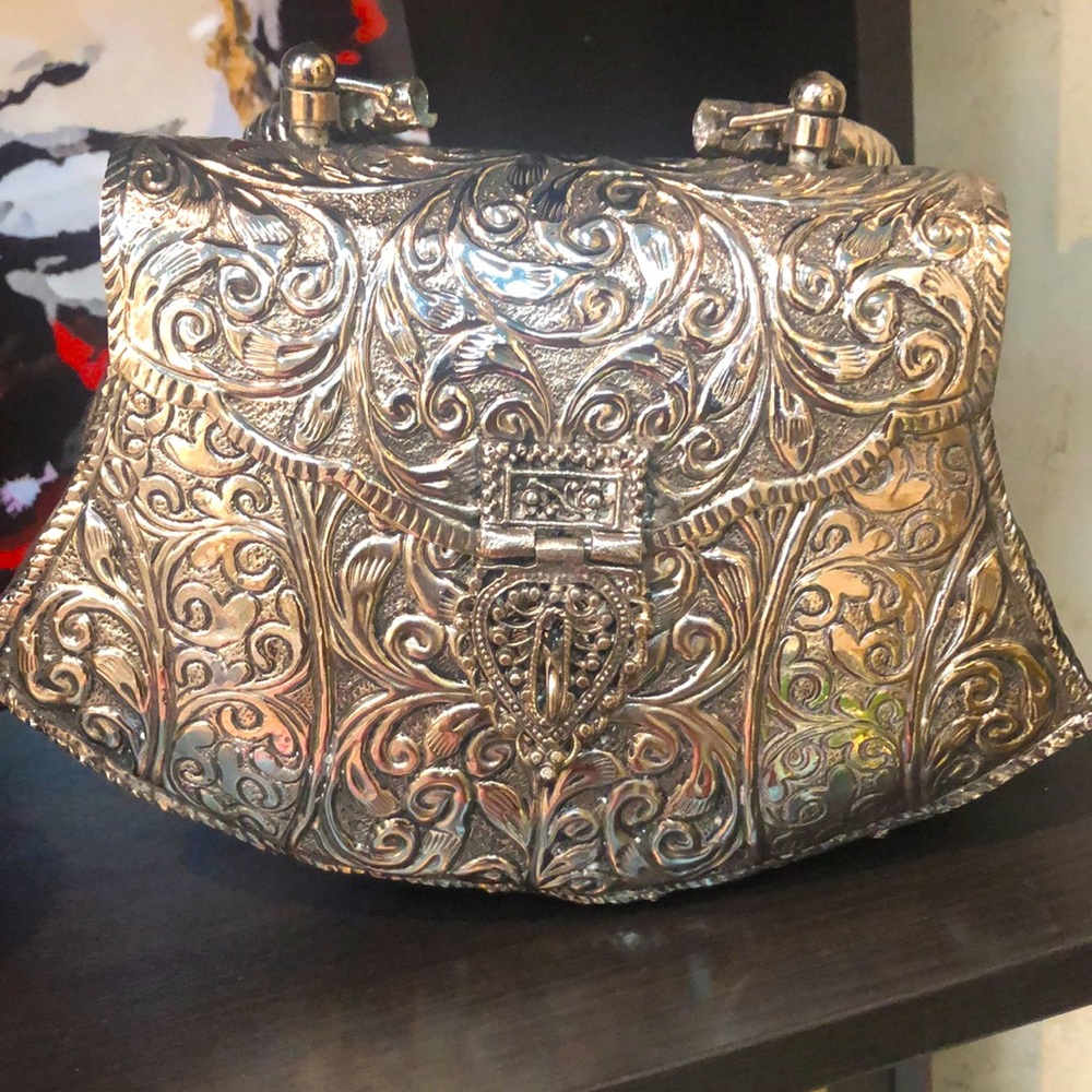 Hand crafted metal clutch bag